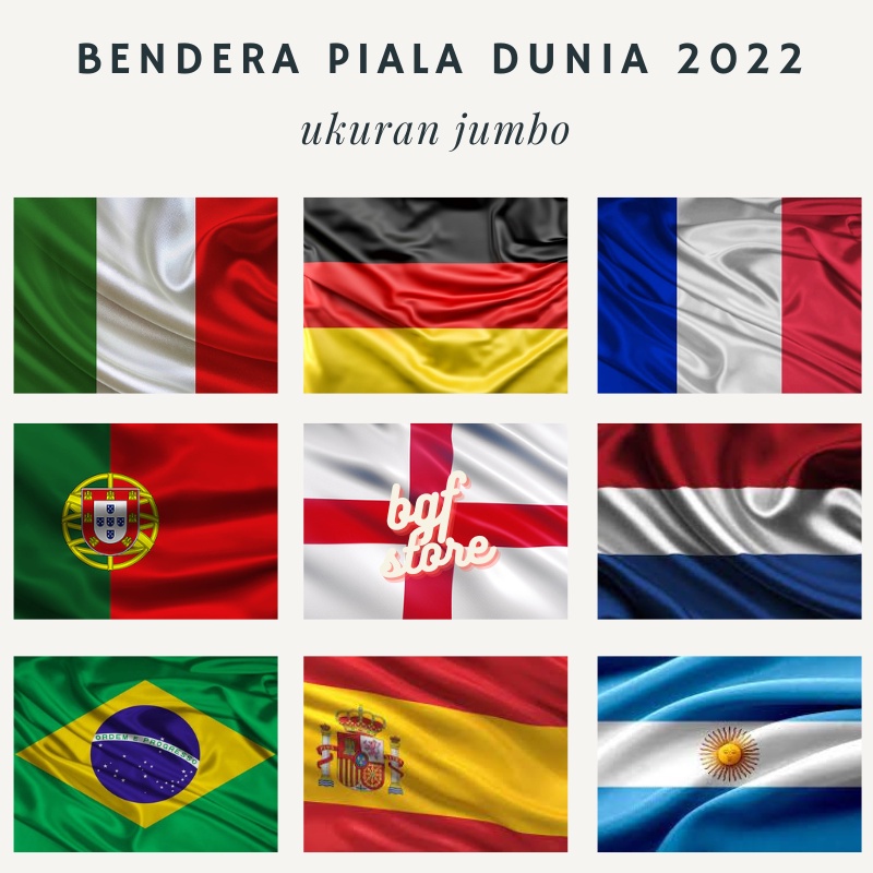 Jual BENDERA PIALA DUNIA 2022 QATAR Bendera Peserta Piala Dunia