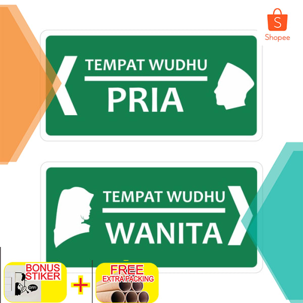 Jual Plang Papan Rambu Penunjuk Tempat Wudhu Acrylic Akrilik X Cm