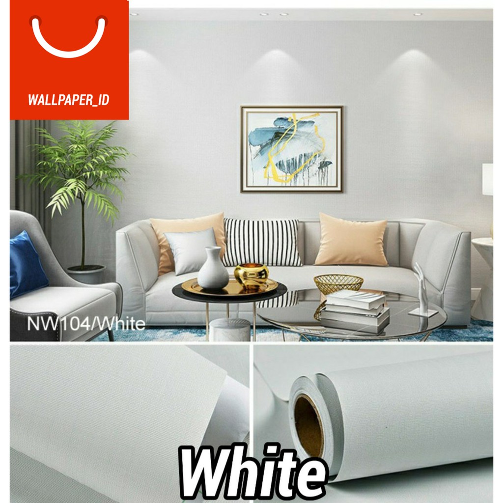 Jual Harga Spesial PAKET HEMAT 4 ROLL Wallpaper Dinding PUTIH