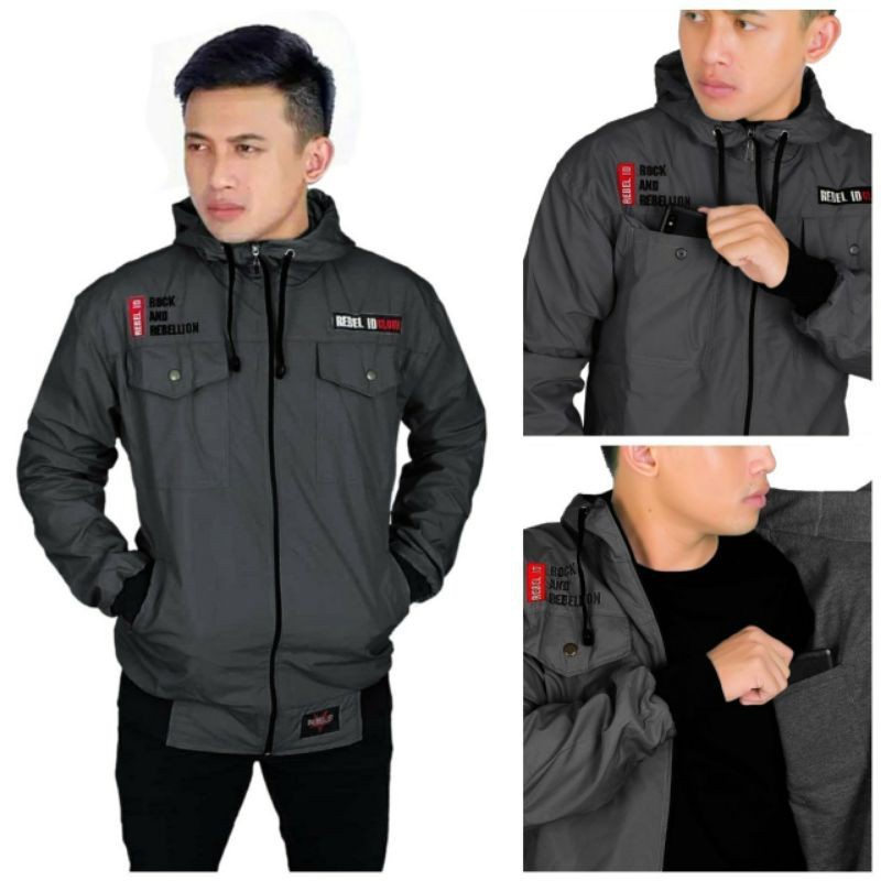 Jual Jaket Parasit Pria Distro Waterproof Outerwear Bolak Balik Outdoor