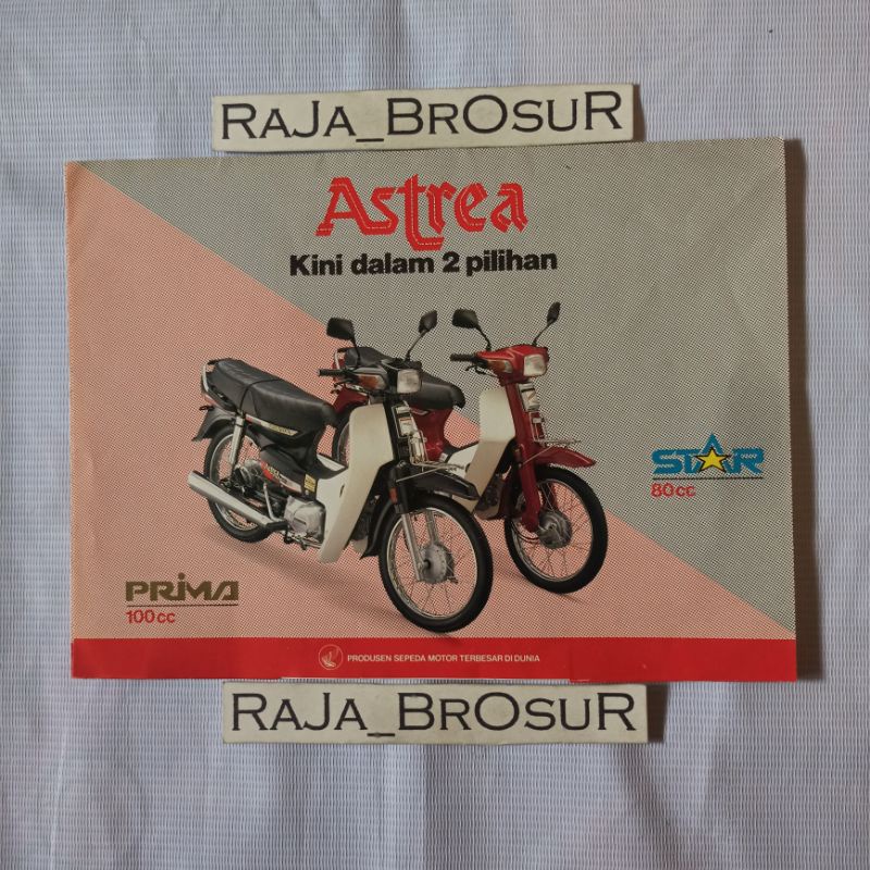 Jual Poster Brosur Katalog Leaflet Jadul Lawas Honda Astrea Prima