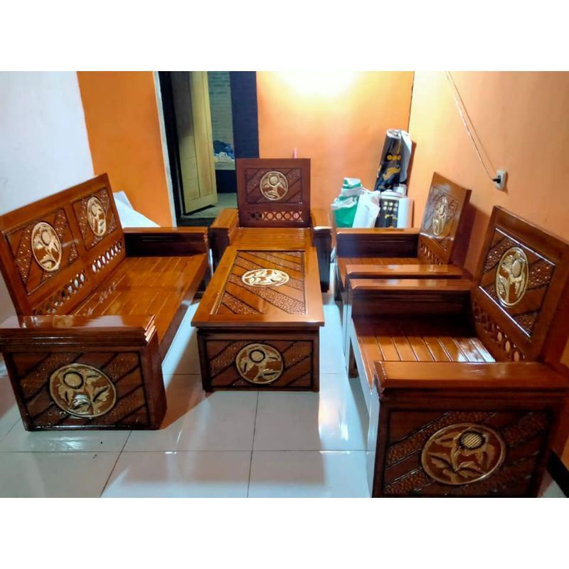 Jual Set Kursi Meja Tamu Kayu Jati Kursi Tamu Minimalis Kayu Jati