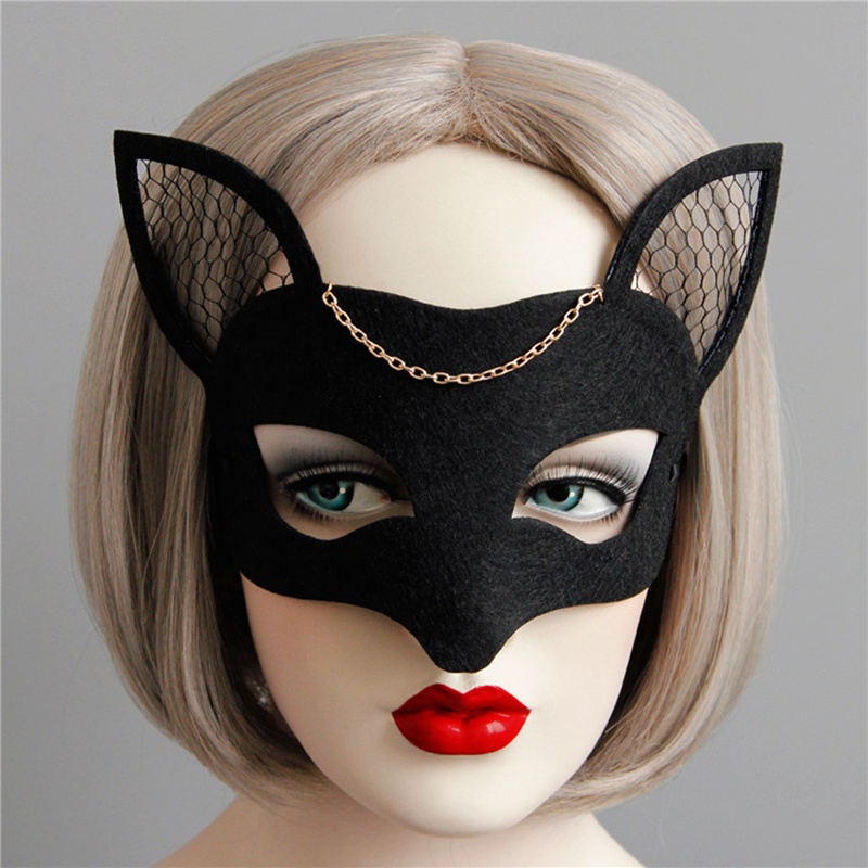 Jual Women Sexy Mask Half Face Fox Cosplay Sex Mask Halloween Party