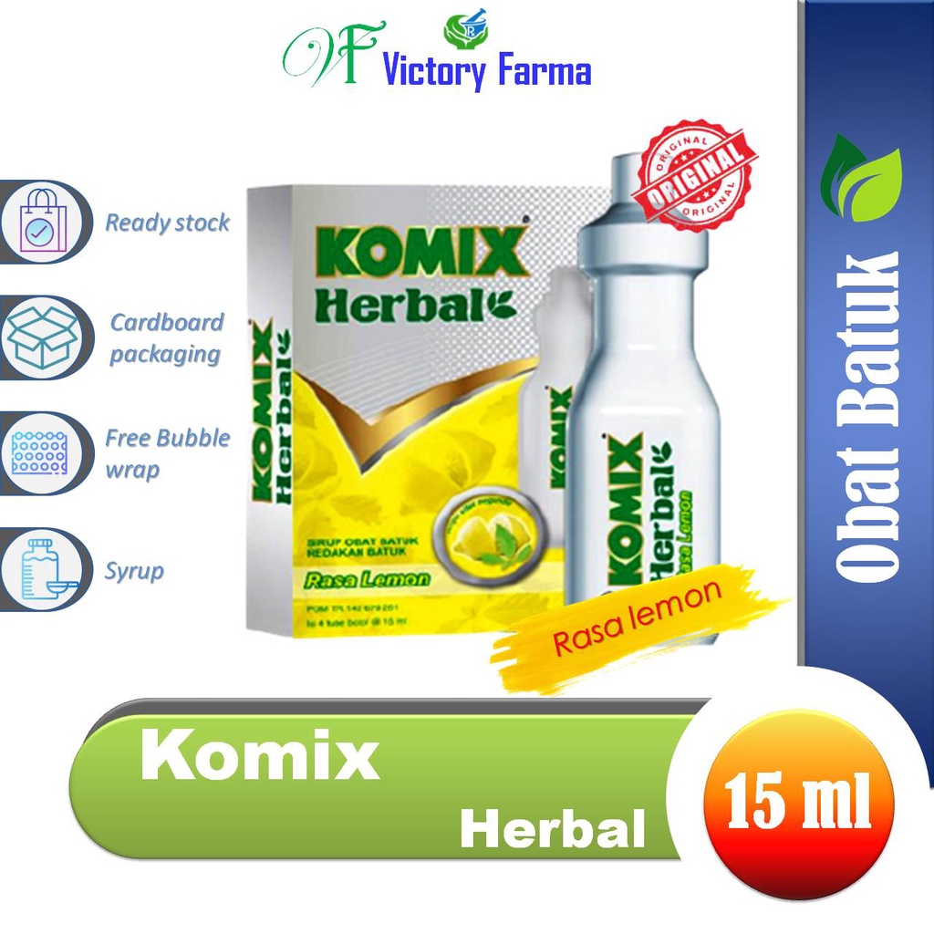 Jual Komix Herbal Rasa Lemon Ml Box Tube Obat Batuk Herbal