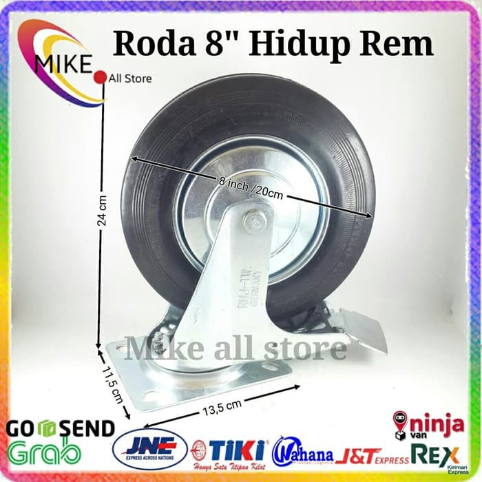 Jual Roda Troli Hidup Rem Roda Karet Inch Inch Troly Gerobak