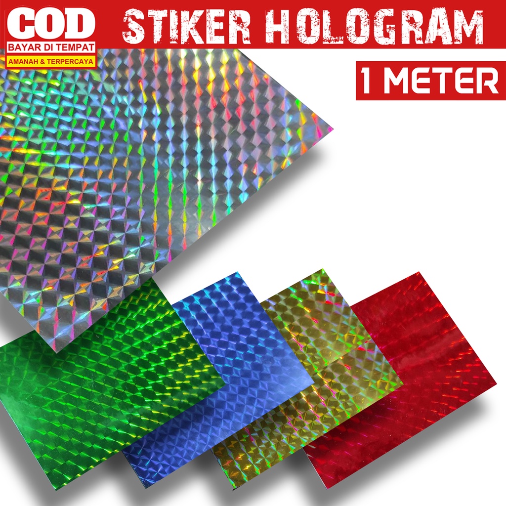 Jual Stiker Hologram Motif Sisik Ikan Kotak Pelangi Pasir Halus Metal