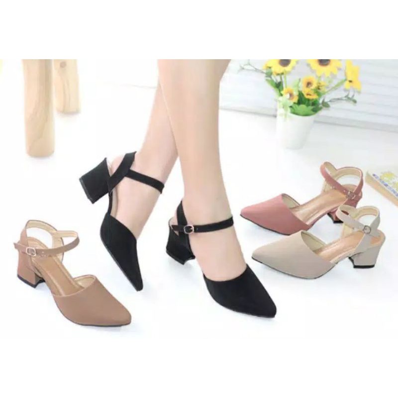 Jual Sepatu Sandal Hels Wedges Hils Hak Tahu Cm By Azkayra Slop Led