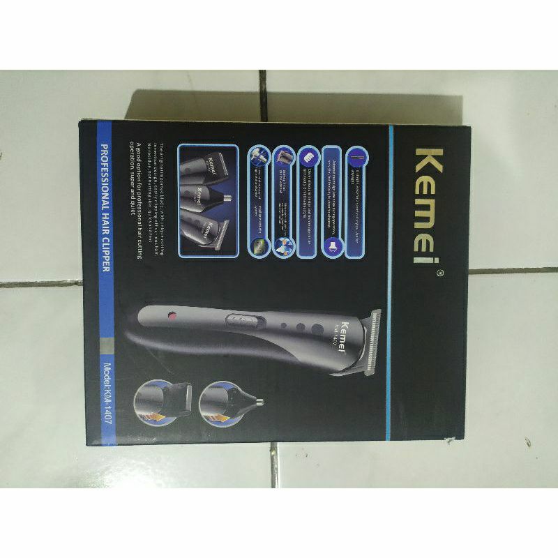 Jual Kemei KM 1407 3 In 1 Pemangkas Rambut Rechargeable Hair Clipper