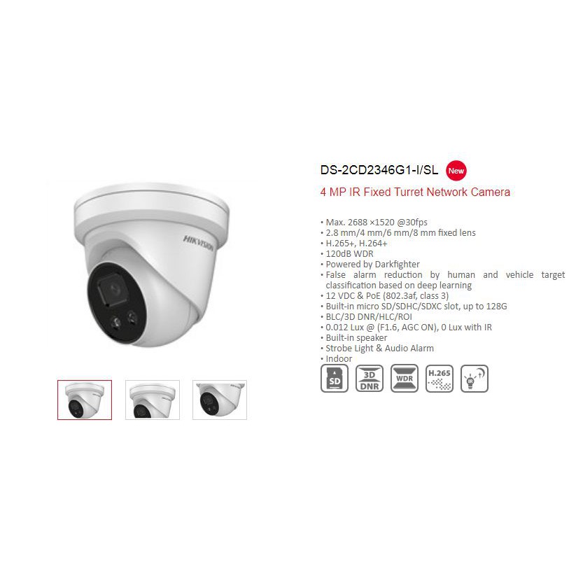 Jual Hikvision CCTV AcuSense Camera DS 2CD2346G1 I SL EXIR Turret