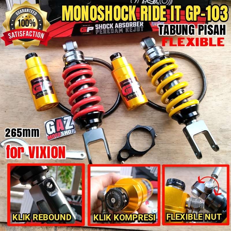 Jual Ride It Monoshock Vixion Tabung Pisah Gp Flexible Shock