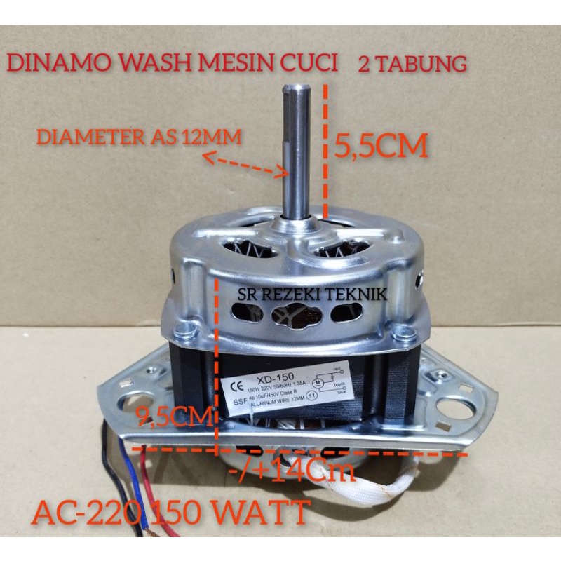 Jual Dinamo Wash Motor Wash Mesin Cuci 2 Tabung Sanyo Denpo Umum