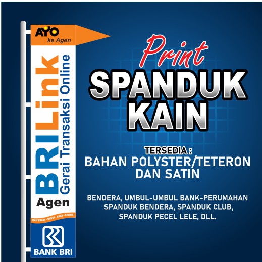 Jual Print Spanduk Kain Bendera Umbul Umbul Agen Bank Brilink Bni