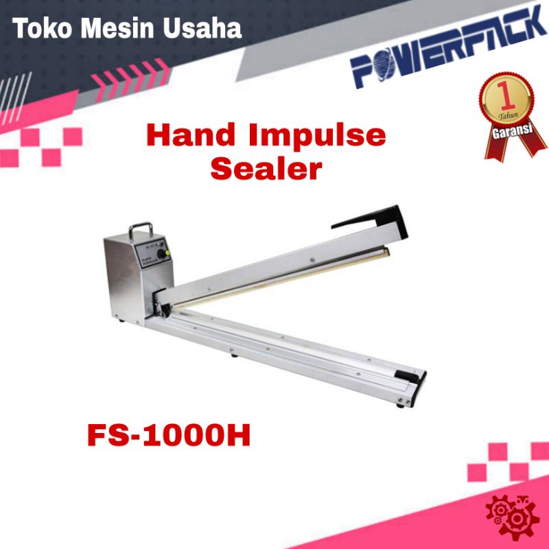 Jual MESIN HAND IMPULSE SEALER SEGEL PLASTIK FS 1000H POWERPACK HAND