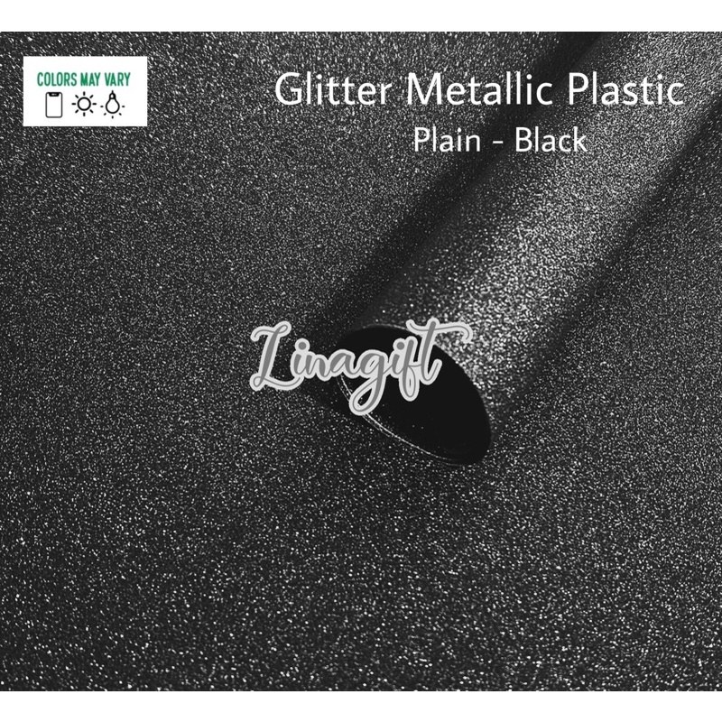 Jual 5 Lembar PLASTIC METALLIC GLITTER POLOS PLASTIK KADO