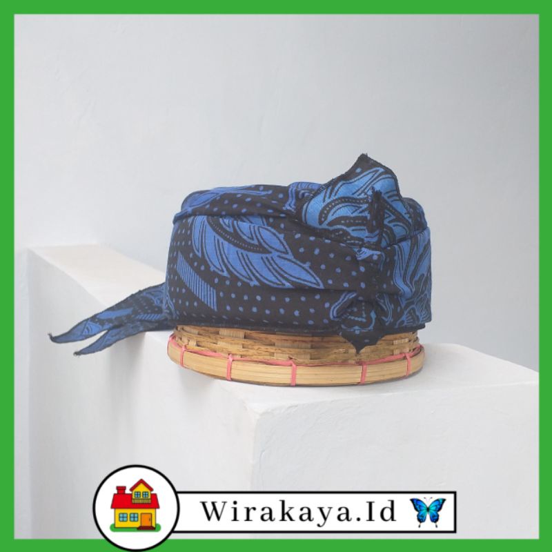 Jual Iket Ikat Kepala Tradisional Sunda Blangkon Motif Batik Biru All