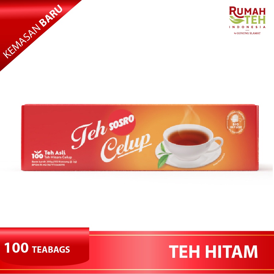 Jual Teh Celup Sosro 100 Bags Teh Hitam Berkualitas Tea Bag