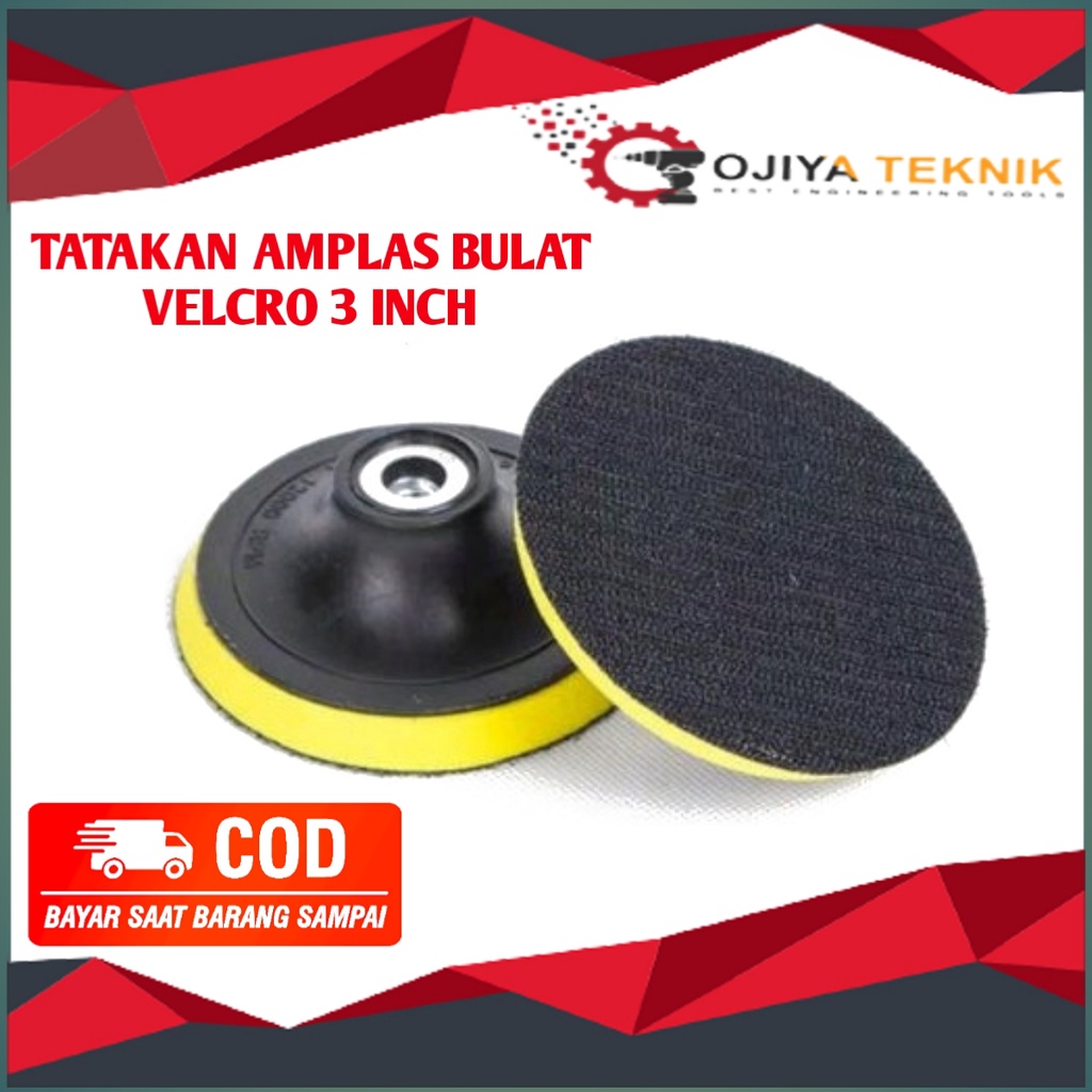 Jual Tatakan Amplas Bulat Tempel Velcro Piring Amplas Rubber Pad