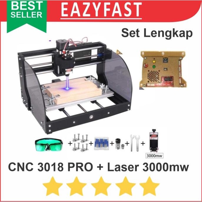 Jual Mesin CNC Router Laser 3W Combo 2 In 1 3018 Pro 3 Axis Engraver