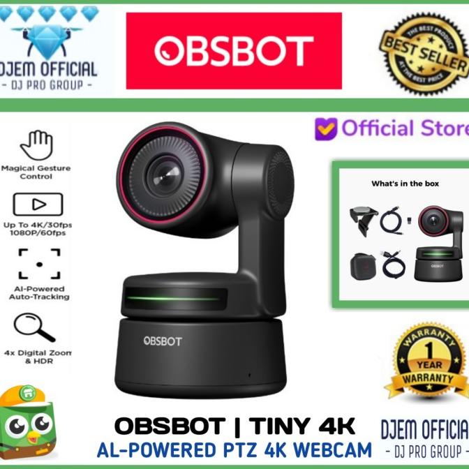 Jual Obsbot Tiny K Ai Powered Ptz Webcam Portable Hdr Auto Focus X