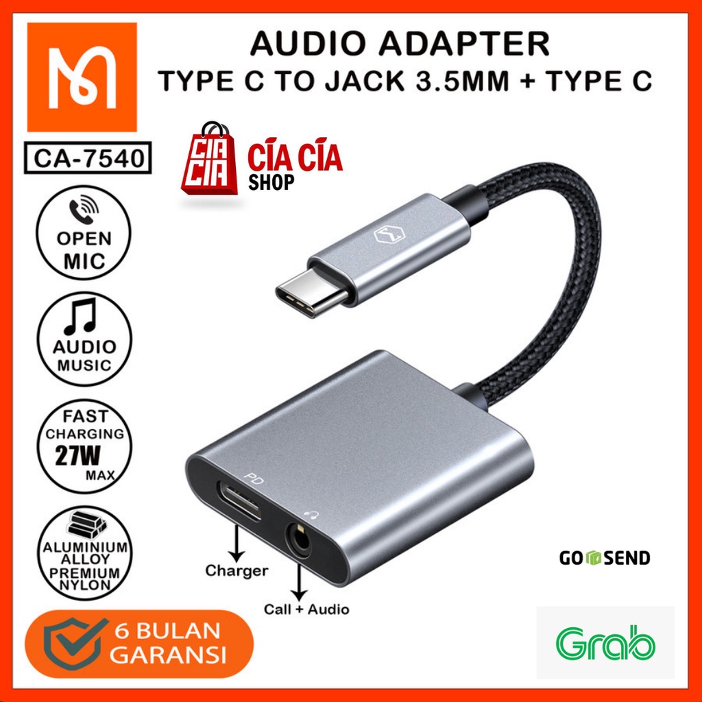 Jual Mcdodo Ca Converter Type C To Jack Mm Charging Audio