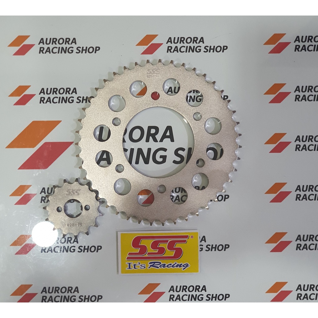 Jual GEAR SSS 428 SET DEPAN BELAKANG VIXION OLD NEW MX KING 150