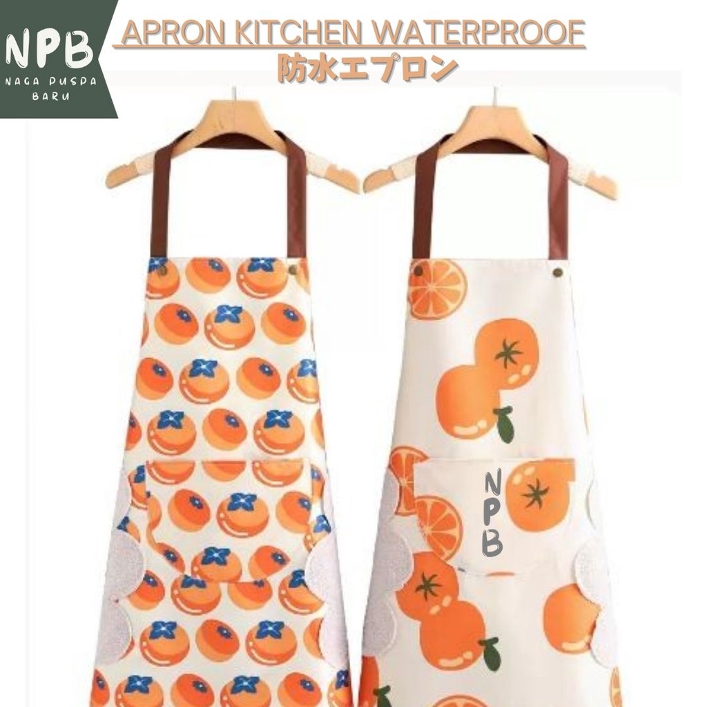 Jual Celemek Dapur Waterproof Anti Air Minyak Apron Kitchen