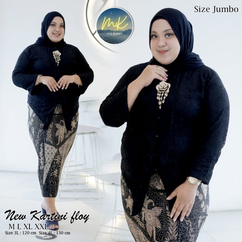 Jual COD Terbaru Setelan Kebaya Jumbo Brukat Floy Modern Ld 130 Untuk