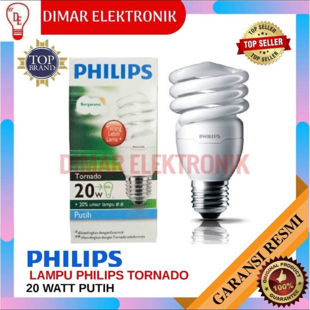 Jual LAMPU PHILIPS TORNADO 20 WATT Shopee Indonesia