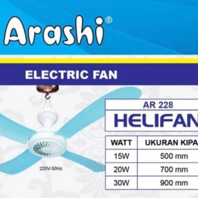 Jual Kipas Angin Gantung Arashi 15 Watt Helifan Shopee Indonesia