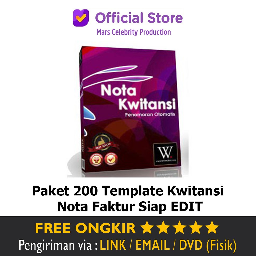 Jual Paket 200 Template Desain Kwitansi Nota Faktur Siap Edit Terbaru