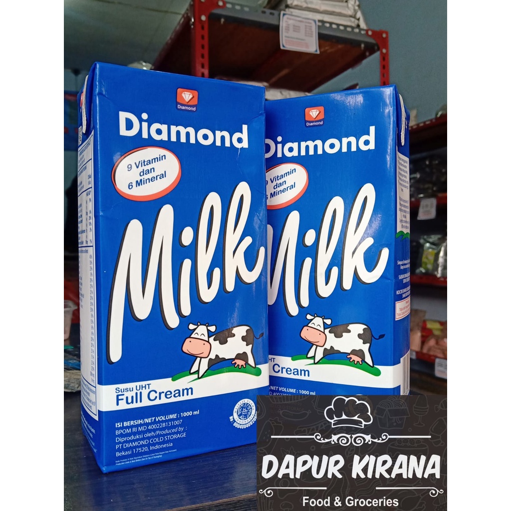 Jual Susu UHT Diamond Milk Fullcream 1 Liter 1000ml Shopee Indonesia