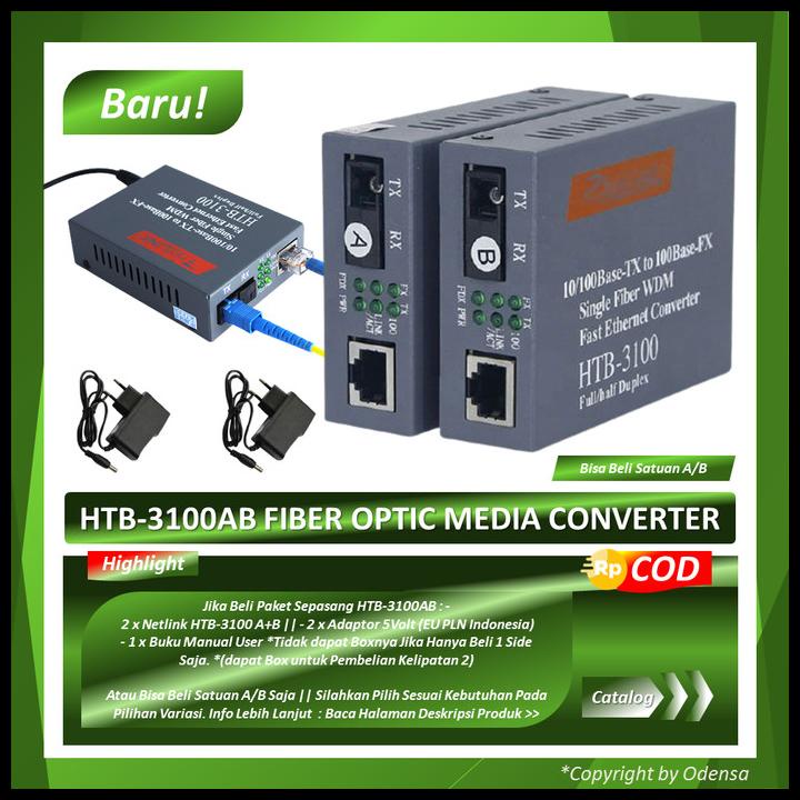 Jual Netlink Htb Fiber Optical Media Converter Rj Km M A