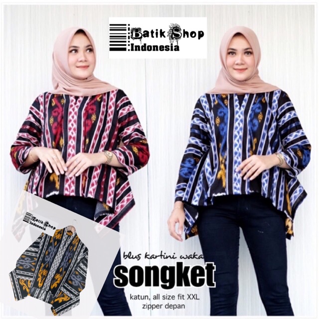 Jual Blus Kartini Songket Batik Modern Tenun Atasan Kebaya Kondangan