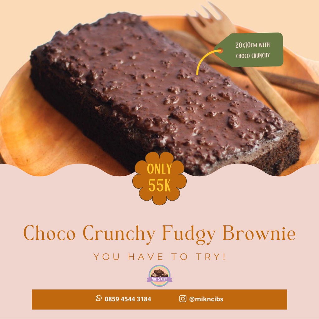 Jual Fudgy Brownie Choco Crunchy Brownies Dengan Balutan Coklat