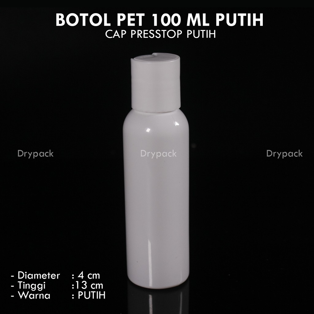 Jual Botol PET 100 ML Putih Presstop Shopee Indonesia