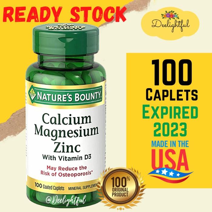 Jual Kall Calcium Magnesium Zinc D3 Nature Bounty 100 Tablet Usa