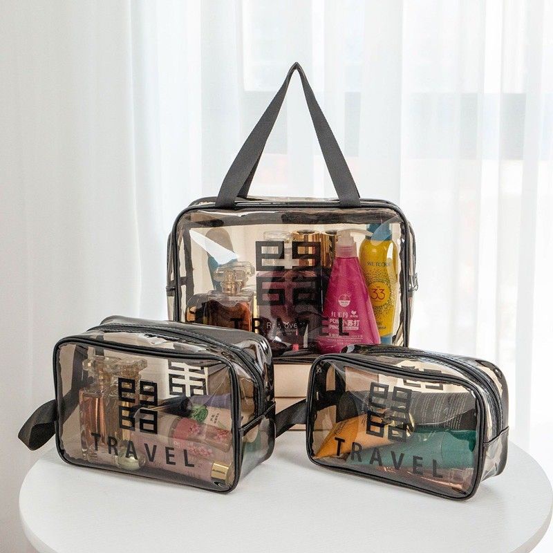 Jual Tas Kosmetik Travel Pouch Transparan Tempat Make Up Bag Peralatan