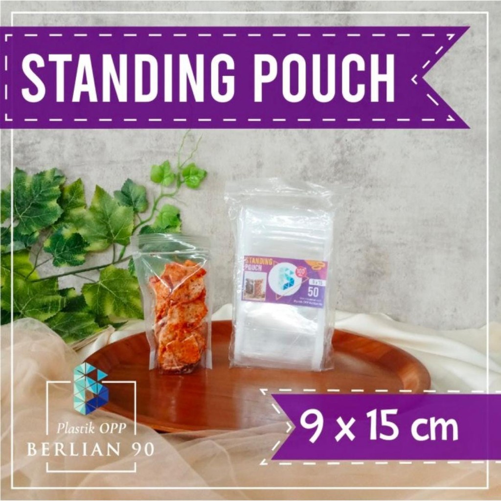 Jual Plastik Snack Plastik Standing Pouch Bening 9x15 Cm DOUBLE SEAL