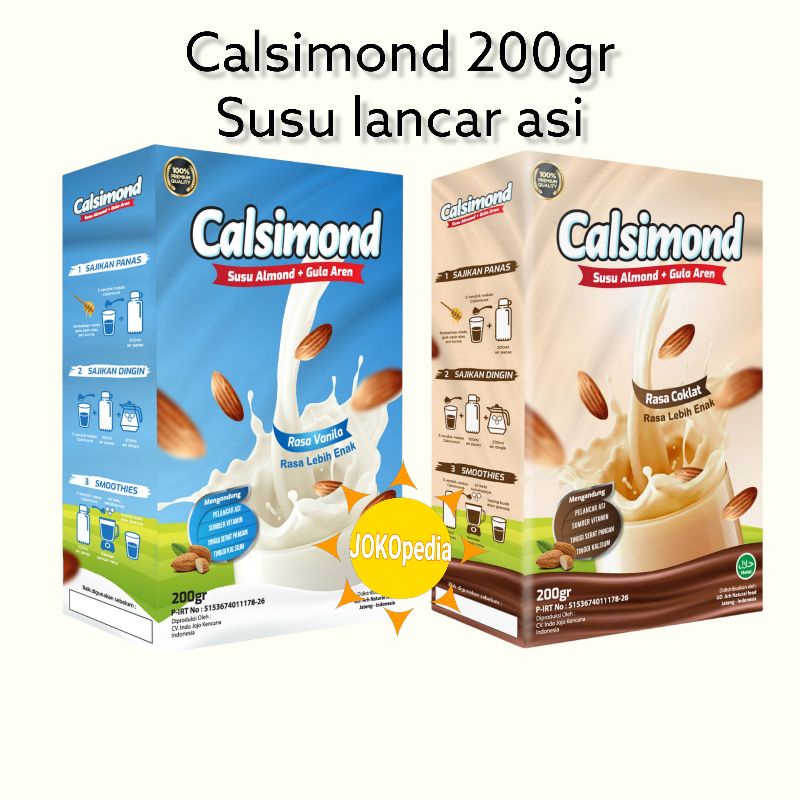 Jual SUSU ALMOND GULA AREN CALSIMOND 200GRAM Shopee Indonesia