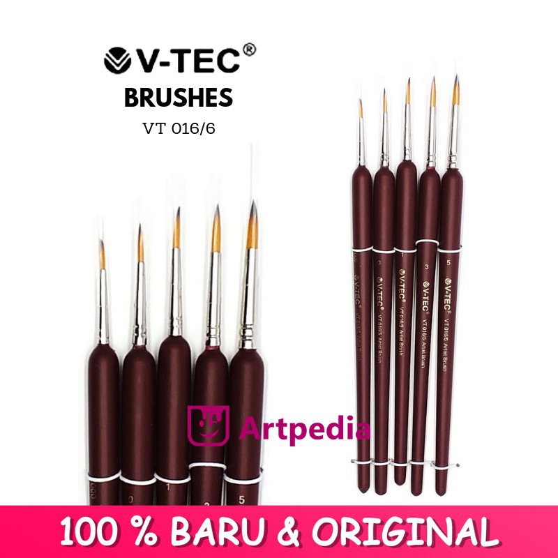 Jual V Tec Brush VT 016 Set 5 Kuas Lukis Set 5 Kuas V Tec Shopee