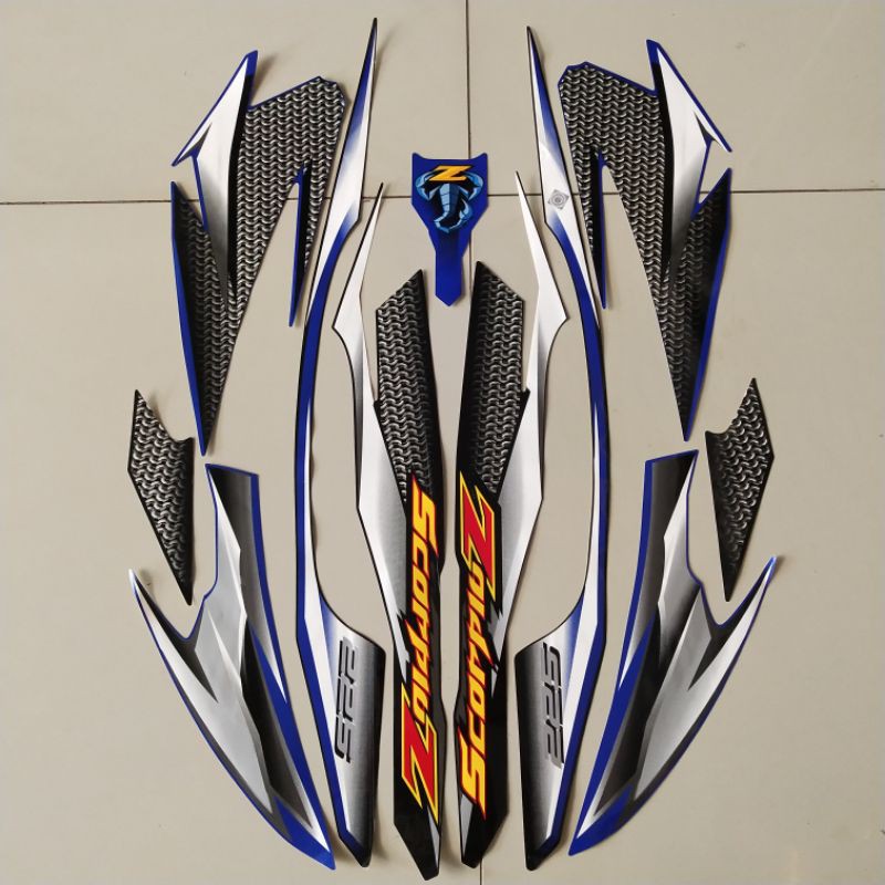 Jual Striping Yamaha Scorpio Z 225 2007 Biru Hitam Stiker List Body