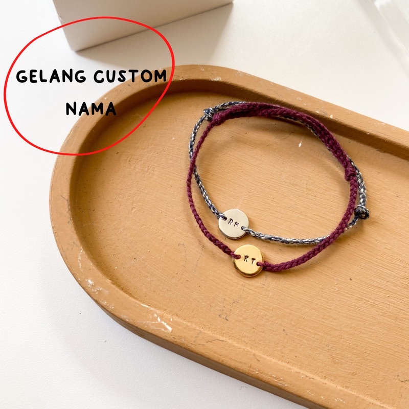 Jual PLAT A B Gelang Custom Nama Personalised Bracelet Gelang Nama