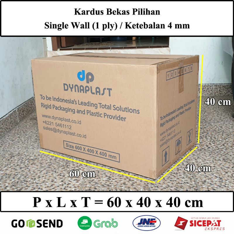 Jual Kardus Bekas Ukuran Besar 60x40x40 Cm Single Wall Prasetya