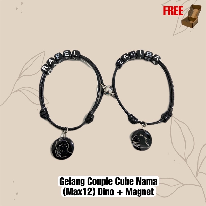 Jual ASB SEPASANG Gelang Couple Dino Hitam FREE BOX Shopee Indonesia