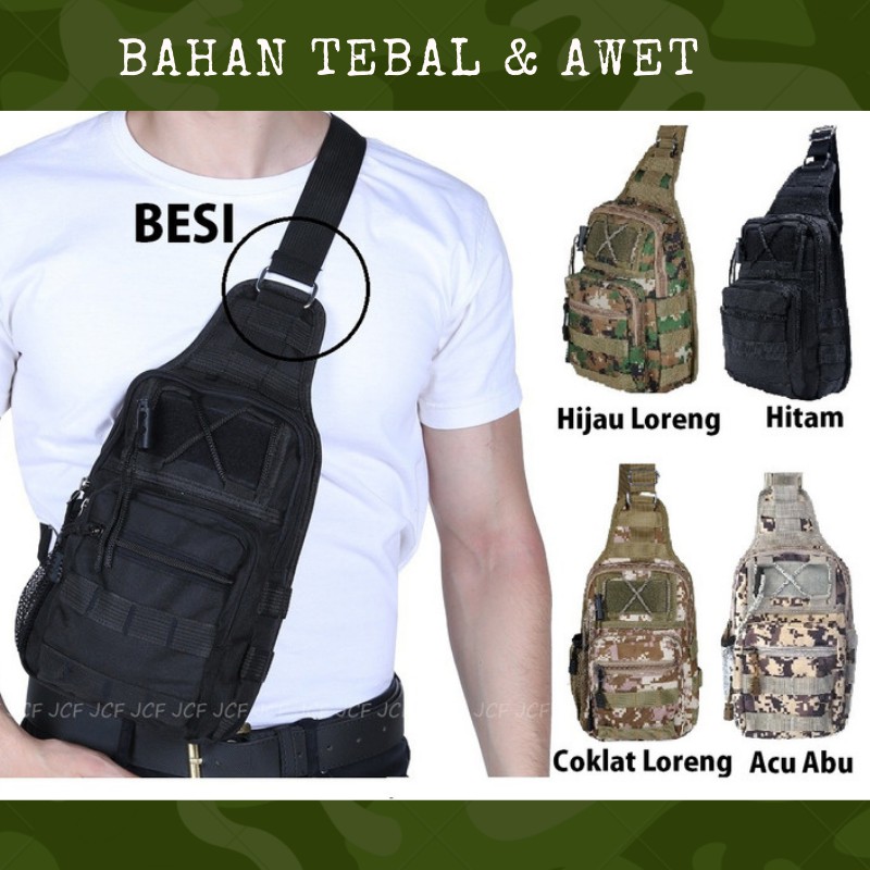 Jual Tas Selempang Pria Army Waistbag Tactical Loreng Slempang Tni