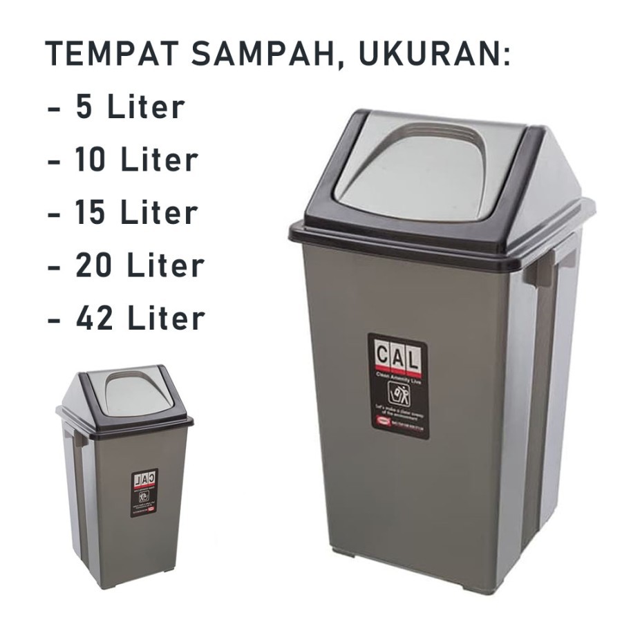 Jual Tempat Sampah CAL Komet Keranjang Tutup Goyang Pilih Ukuran