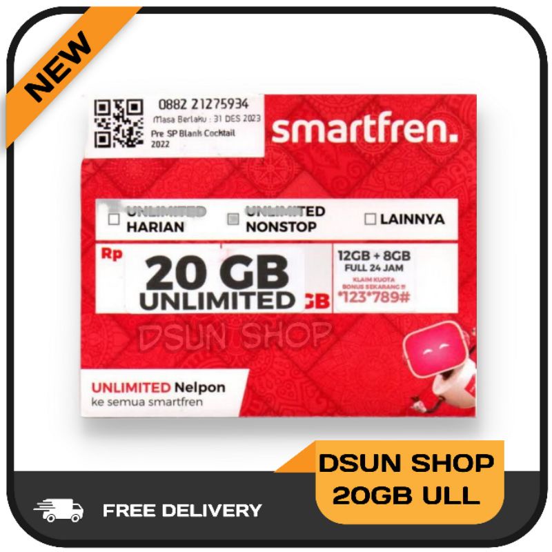 Jual Kartu Kuota Smartfren Unlimited Nonstop 20GB Shopee Indonesia