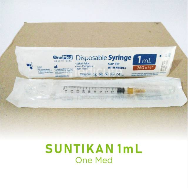 Jual Spuit 1cc Syringe 1cc Jarum Suntik 1ml Onemed Shopee Indonesia