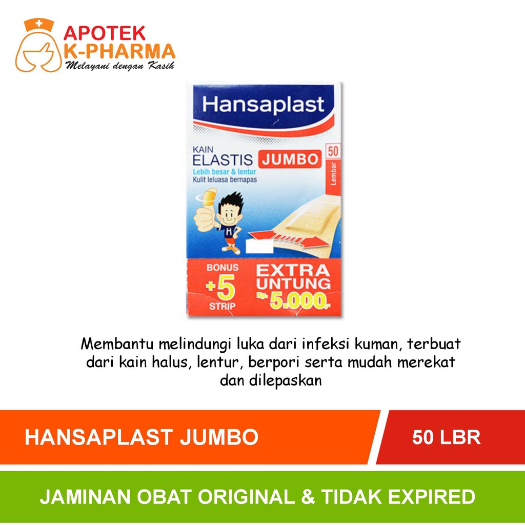 Jual Hansaplast Jumbo 1 Box Isi 50 Lembar Original Beiersdorf Shopee