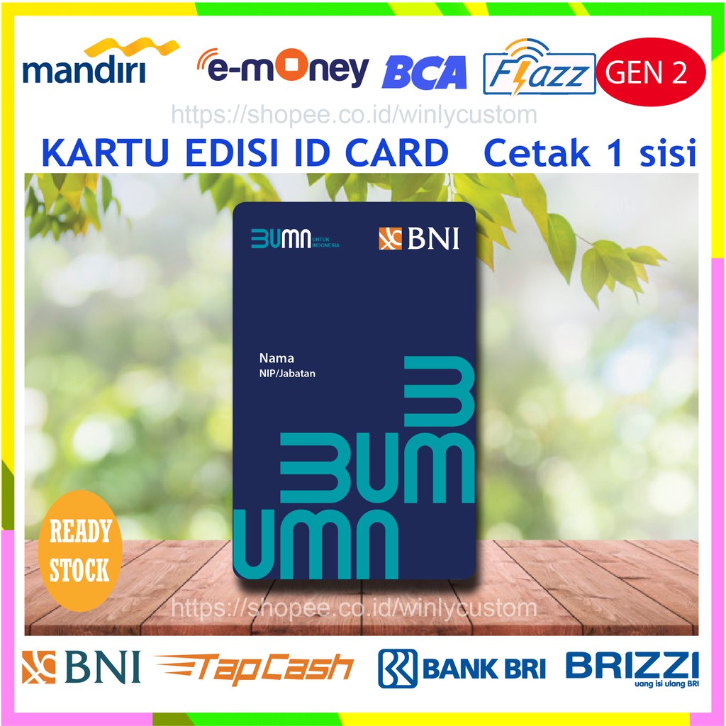 Jual Kartu E Money Id Card Tapcash Bni Emoney Custom E Toll Kartu